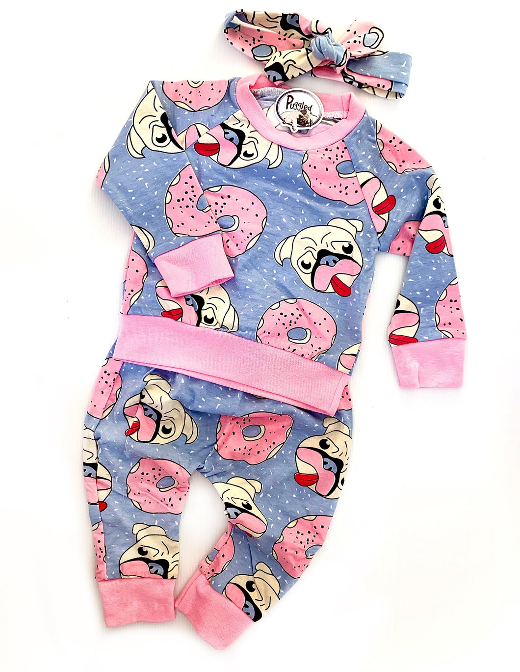 Donuts & Pugs 3 piece Baby Outfit